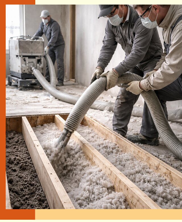 Заполнение полостей межэтажного перекрытия в Рязани эффективно и герметично